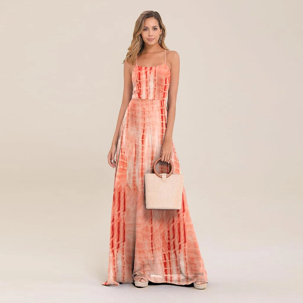 KANCOOLD платье модное женское vestidos с круглым вырезом без рукавов открытой спиной