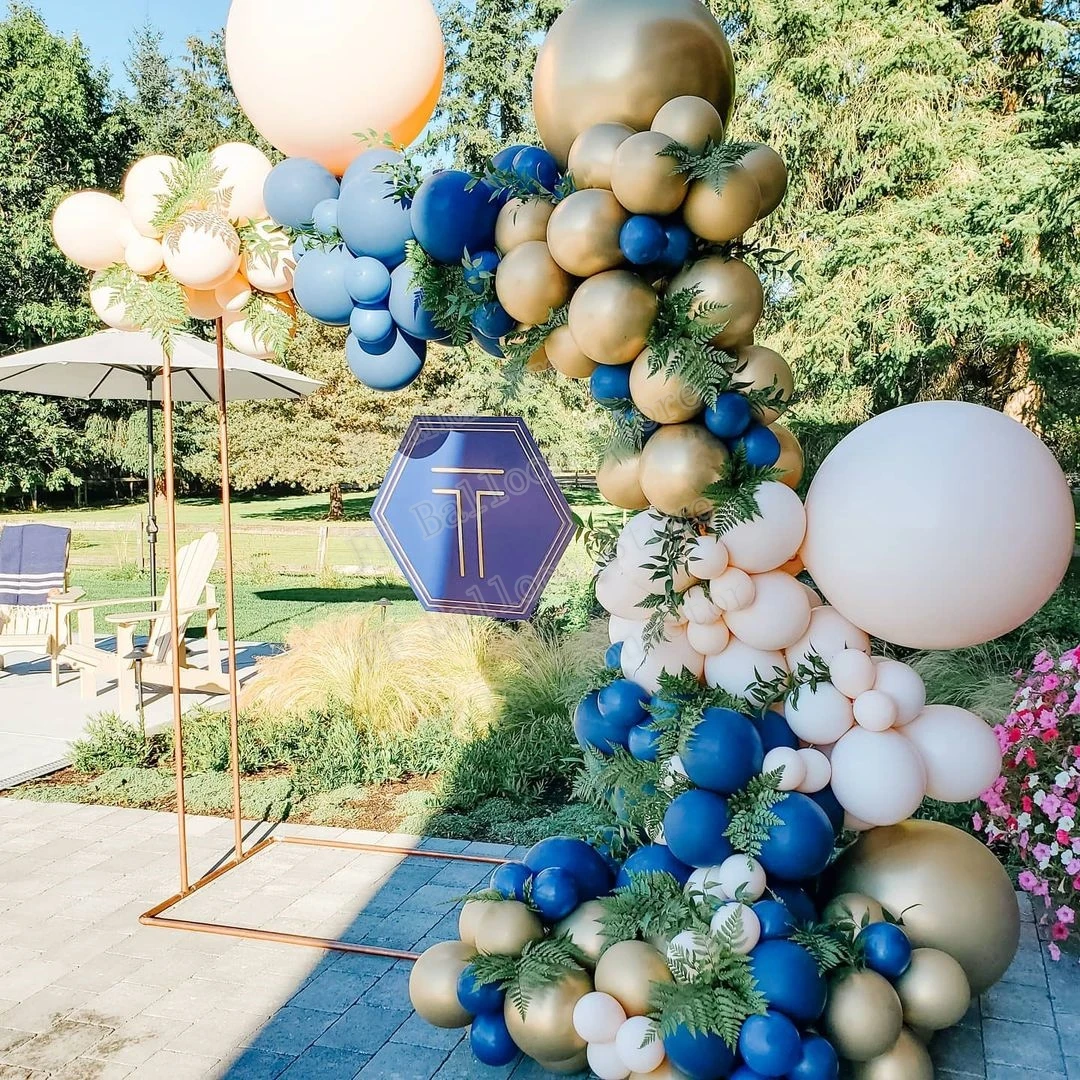 

124pcs Double Cream Golden Dark Blue-black Balloon Arch Wreath Set Party Birthday Wedding Decorations Party Supplies Decoration