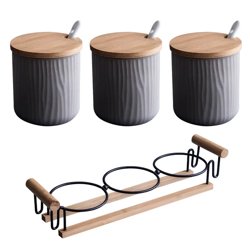 3PCS SET E Керамический горшок для приправ, креативная бутылка для хранения, Скандинавская Бытовая коробка для приправ, емкость для соли, кухонные принадлежности, комбинированный набор - Цвет: 3PCS SET E