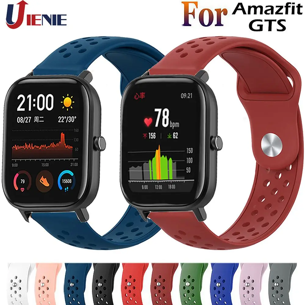 20 мм силиконовый ремешок для часов Xiaomi Huami Amazfit GTS/GTR 42 мм/Bip Lite Молодежные Смарт