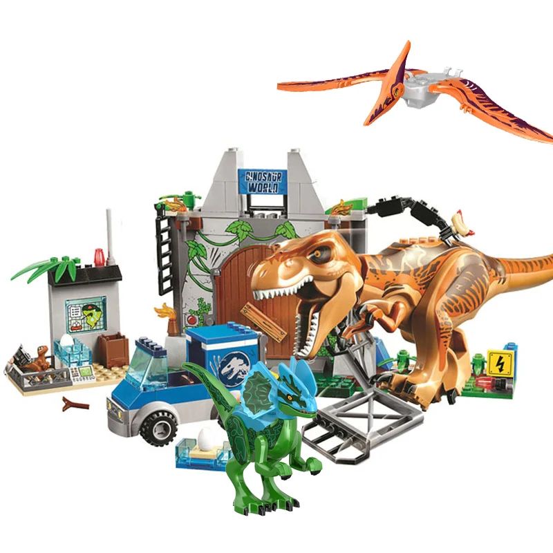 

Large Locking Blocks Dinosaur Set Jurassic Dinosaurs Triceratops Long-necked Dragon Building Blocks Toys For Kids Birthday Gifts