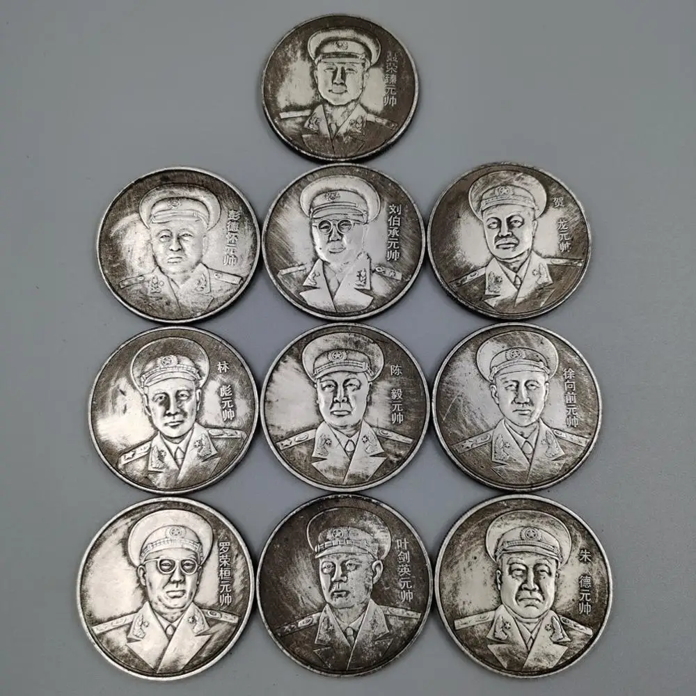 

Exquisite white copper top ten Marshals in China home decoration