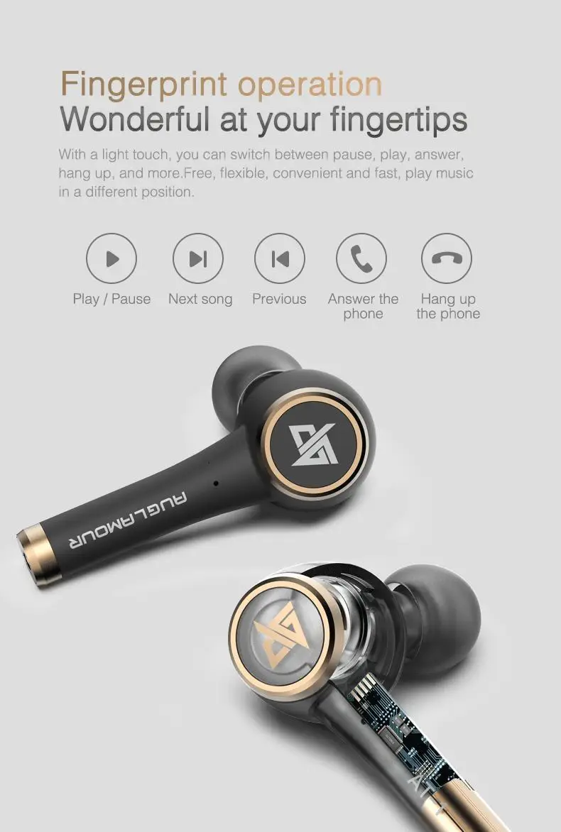 AUGLAMOUR AT-1 Bluetooth 5,0 TWS беспроводные наушники Blutooth с шумоподавлением водонепроницаемые спортивные наушники-вкладыши