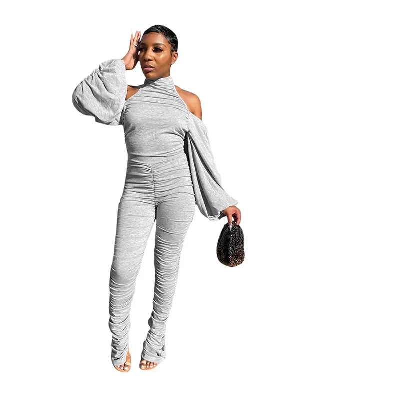 

2020 Rompers Womens Jumpsuit Off Shoulder Bodycon Long Sleeve Clubwear Playsuit Skinny Plus Size Sexy Female Trousers Clothes