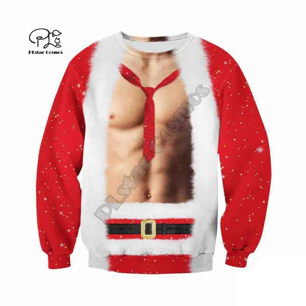 

PLstar Cosmos 3DPrint Merry Christmas Santa Claus Cosplay Bikini Harajuku Streetwear Man/Woman Funny Zip Hoodies/Sweatshirt-c7