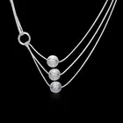 Специальное предложение Горячая 925 стерлингового серебра ювелирные изделия матовый бисер ожерелье с подвеской для женщин вечерние Свадебные Рождественские подарки