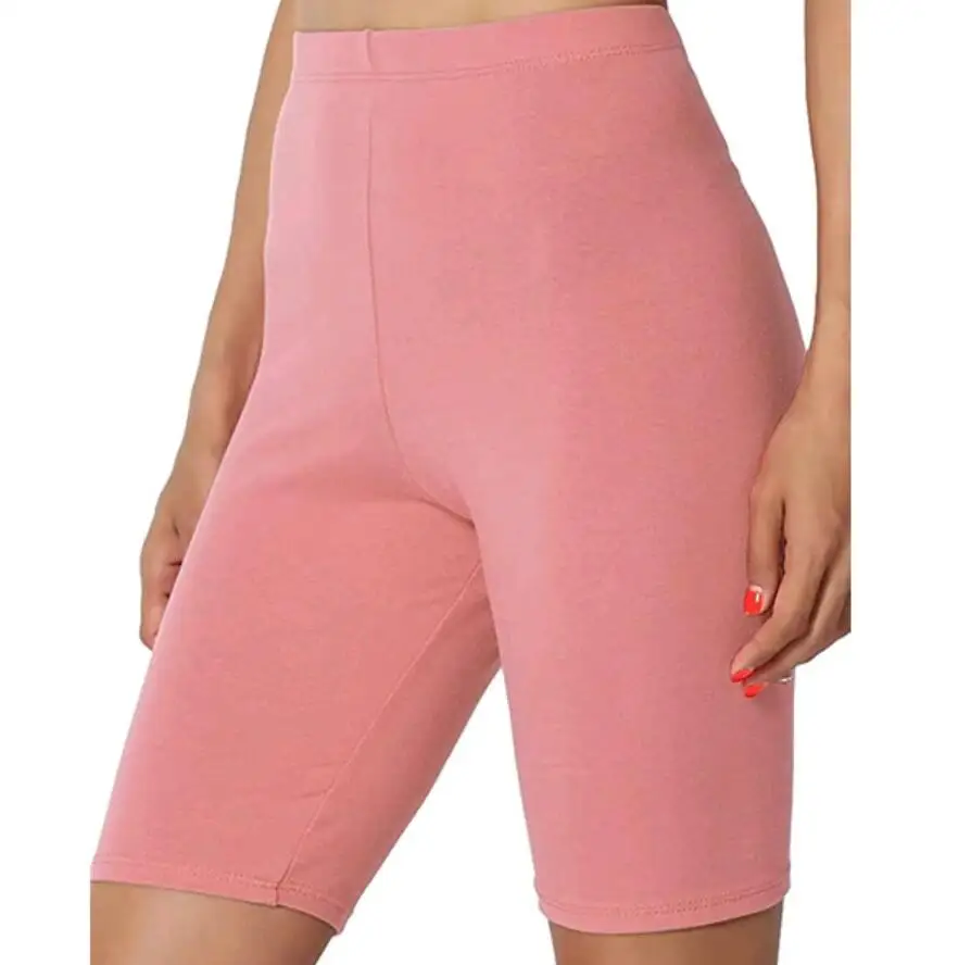 

Women's solid color flat five pants sports Running tight Slim Half pants