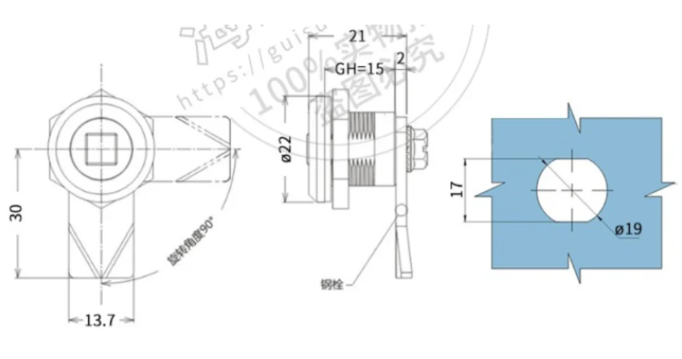 Маленький треугольный замок MS705 телескопические дверные замки телескопический