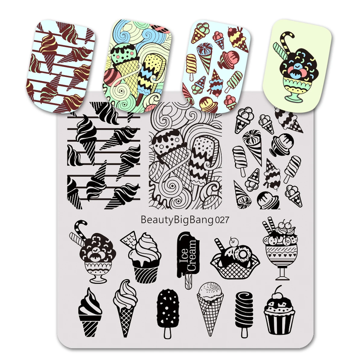 

BeautyBigBang 8Pcs/set Bird Flower Animal Nail Stamping Plate Round Nail Art Stamp Square Stamping Template Image Plate ZHSP1688