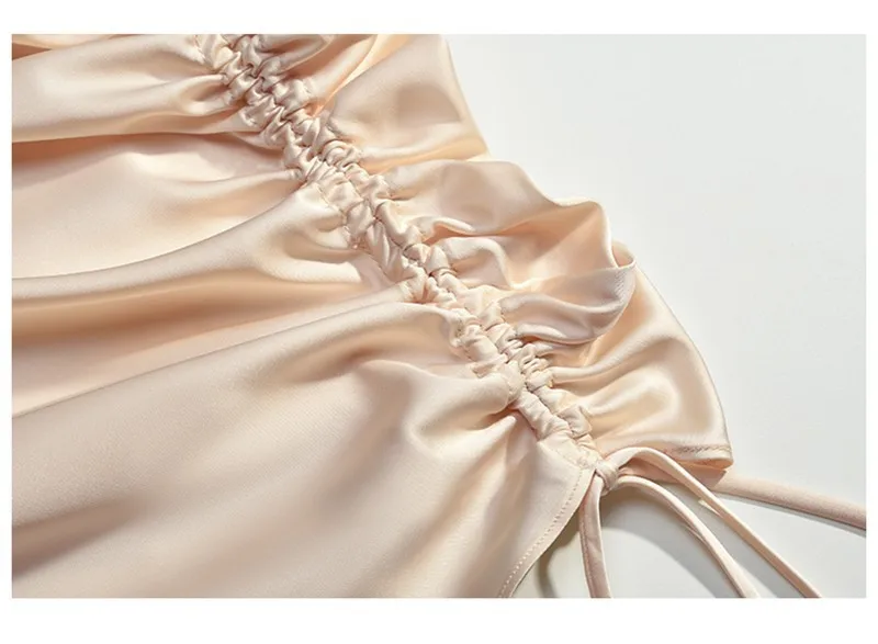 

SISPELL Lace Up Bowknot Dresses For Girls V Neck Sleeveless Ruched High Waist Slimming Backless Women's Sexy Party Dress New