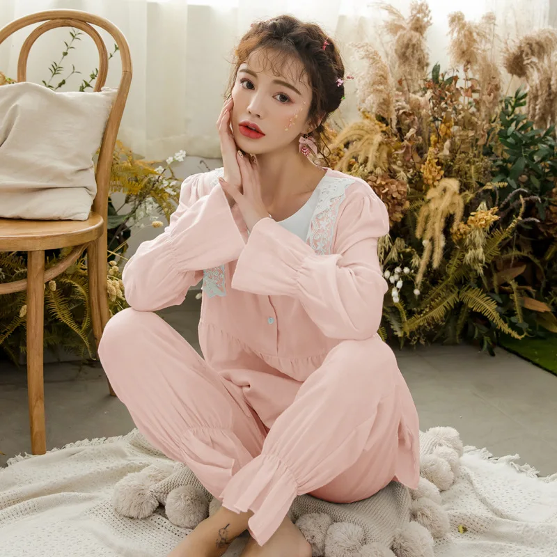 Пижама для беременных весенне-летняя японская марлевая Хлопковая пижама