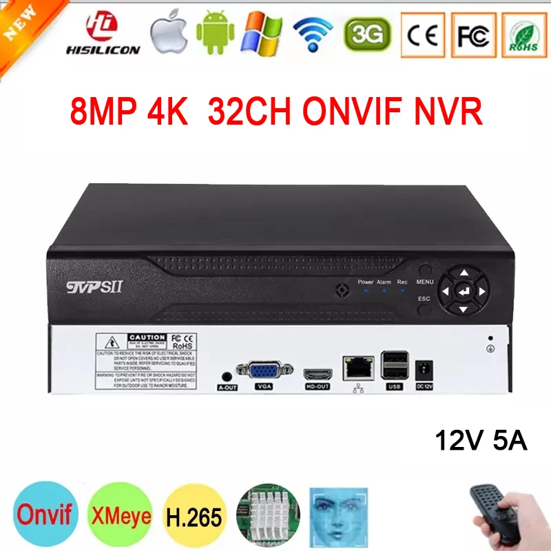 

Hi3536C XMeye Audio Face Detection Surveillance Video Recorder 8MP 4K 32CH 32 Channel 16CH H.265+ Onvif WIFI CCTV DVR NVR System