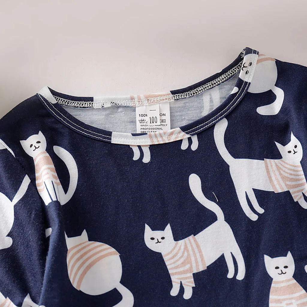 Casual Clothes Dress For Girls Short Sleeve Cute Animals Printed Bird dress Summer Autumn | Детская одежда и обувь