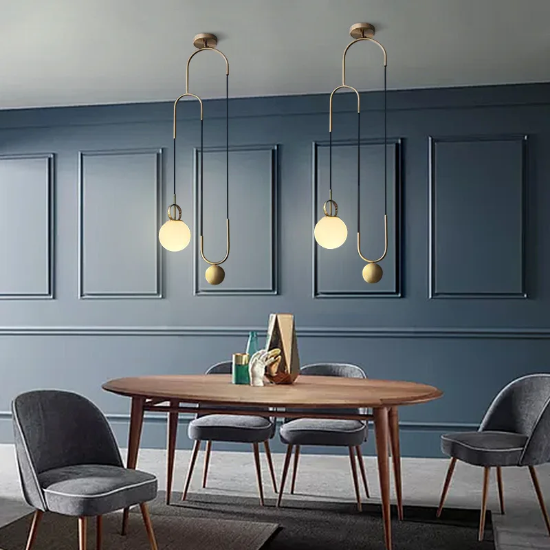 

Подвесной светильник в современном стиле для гостиной, спальни, минималистического ресторана, скандинавский светильник для украшения одеж...