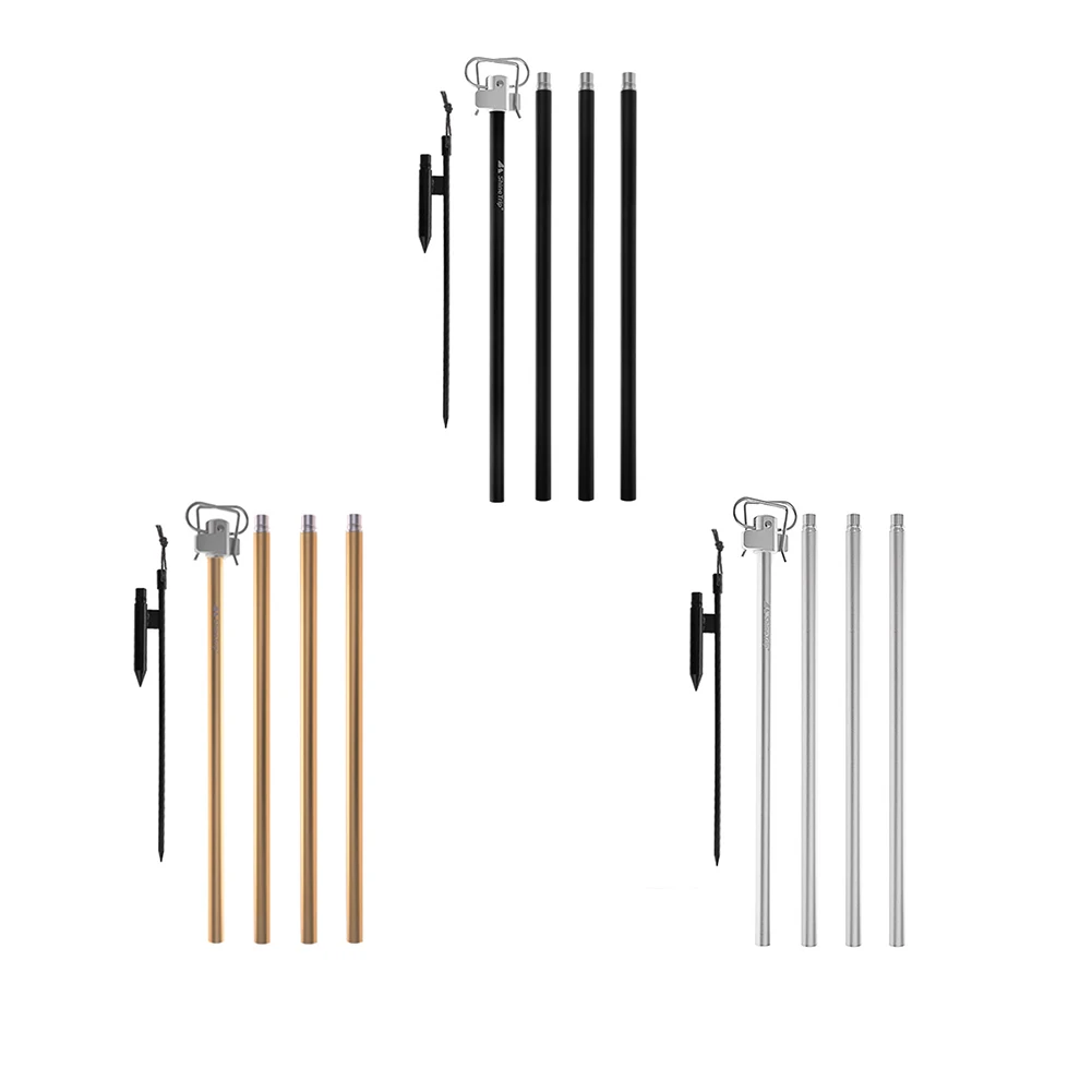 

Outdoor Folding Dual Camping Lamp Pole Kit Hanging Lamp Post Pole Aluminum Alloy Portable Lantern Light Stand Support Holder