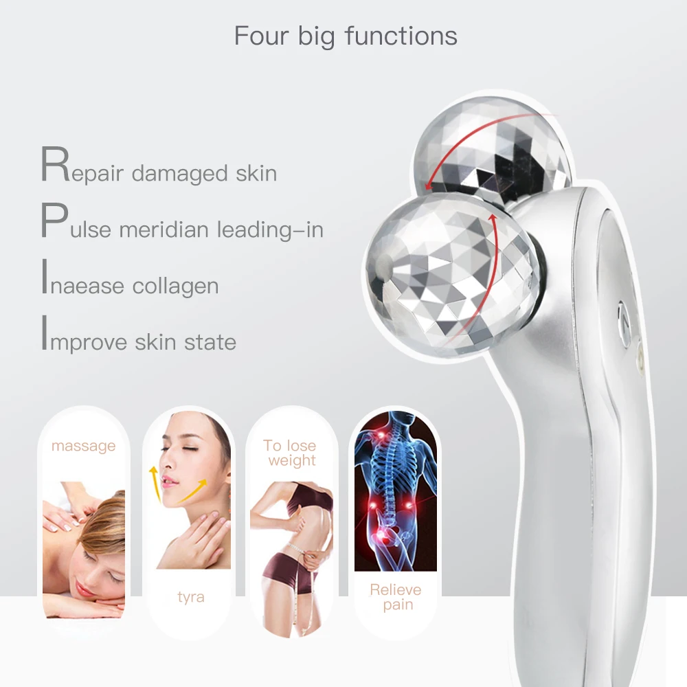 

3D V Face Rolling Ball Vibrating Massager EMS Facial Lifting Firming Body Slimming Anti-wrinkle Pulse Lifting Beauty Apparatus