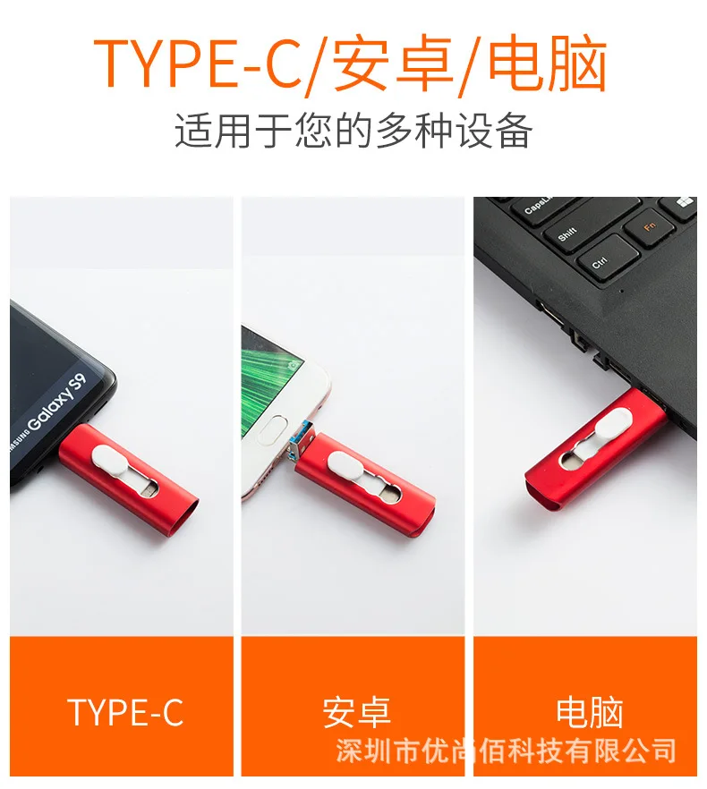 

New Flash Drive Pendrive 3.0 Otg 3 in 1 Pen Drive Usb Stick for Android Type-c Usb Key 8gb 16gb 32gb 64gb 128gb Usb Memory Disk