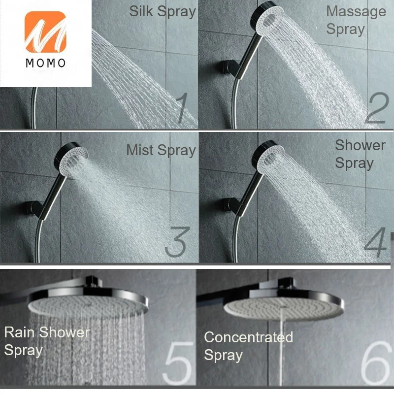

Matt Black Shower Set Concealed Thermostatic Shower for Bathroom