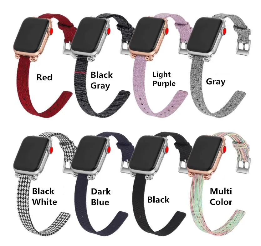 50 шт. тканый нейлоновый холщовый ремешок для часов Apple Watch Series 5 4 3 2 1 38 мм 42 мм ювелирный ремень браслет для iwatch 40 мм 44 мм