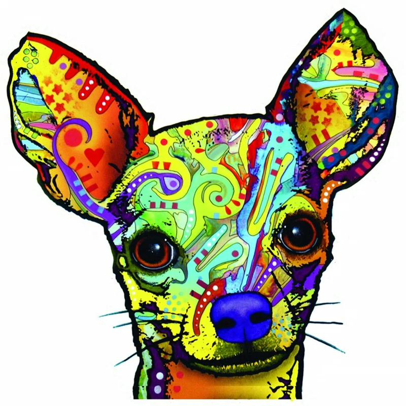 

Aliauto Fashion Art Car Sticker Lovely Chihuahua Auto Motorcycles Laptop Fridge Decoration PVC Decal Cover Scratches,14cm*14cm