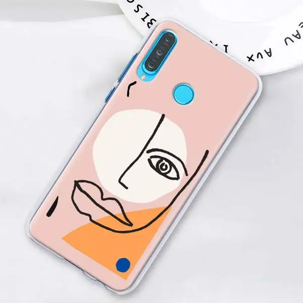 Забавный чехол для телефона с абстрактным рисунком лица Матисс для huawei P20 Lite P20 P30 Pro P9 P10 Lite P Smart Plus Твердый Чехол - Цвет: H02