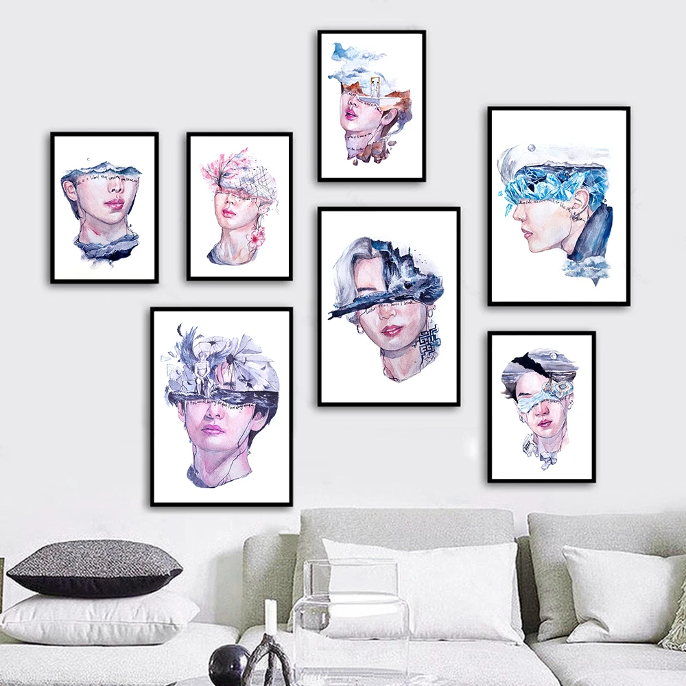 

South-Korean-Boy-Band-Poster Canvas Painting Modern Movie Star Wall Art Prints Pictures for Bedroom Home Decor