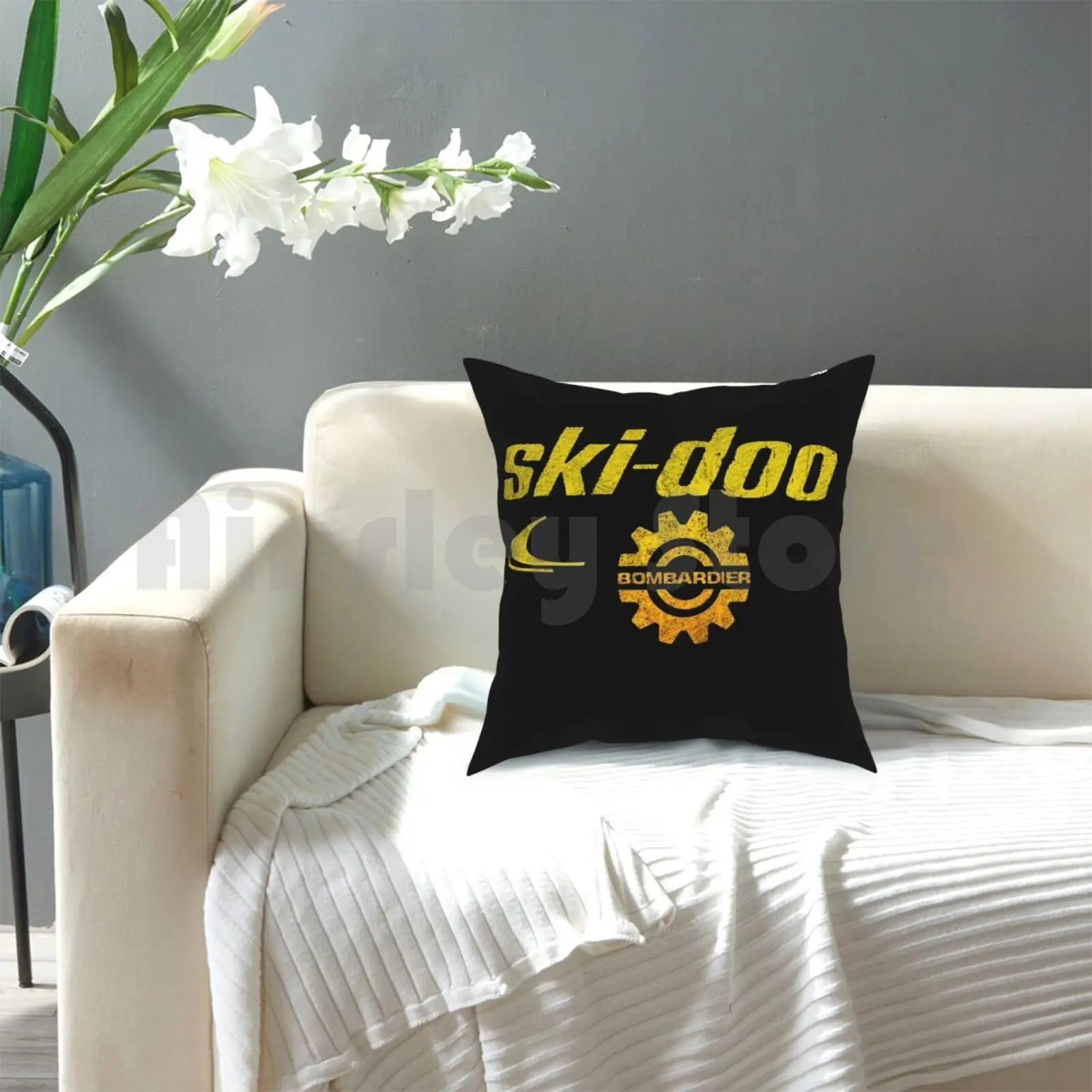 Винтажная подушка для снегоходов Ski Doo домашняя мягкая с рисунком винтажный