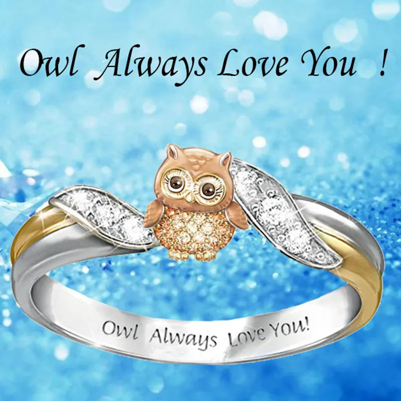 Lovely Cartoon Animal Owl Rings Crystal Children's Ring 2020 New Cute Baby Kids Birthday Gifts Fashion Girls Jewelry | Украшения и