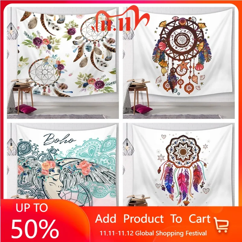 

Ins серия Ловца снов, гобелен, настенное одеяло, пляжное полотенце, скатерть, фоновая ткань, нордическая ткань, Настенная ткань, гобелен