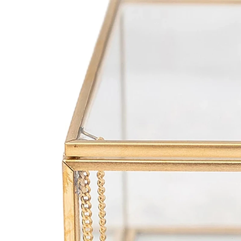 

Dustproof Glass Jewelry Box Jewelry Cosmetic Storage Box Wedding Decoration Display Ornaments