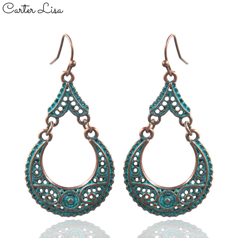 Женские Винтажные висячие серьги CARTER LISA в этническом стиле с листьями подарочные
