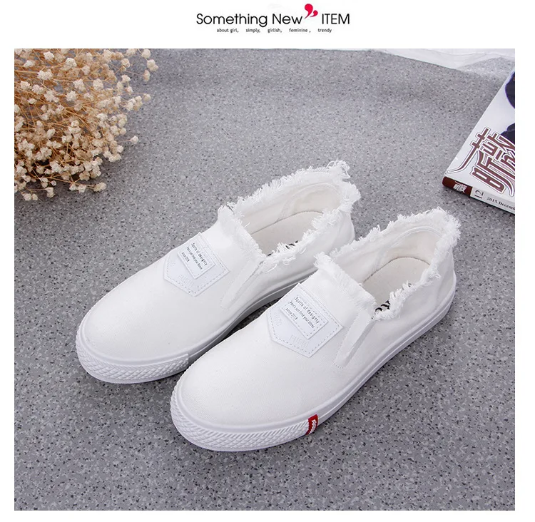 

Women Flats Slip On Spring Loafers Vulcanized Ladies Canvas Platform Casual Lazy Shoes Female Fashion Comfort Footwear 658