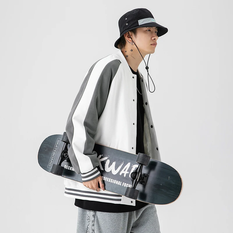 

Мужская бейсбольная куртка, куртка с контрастной прострочкой на осень и зиму, 2021