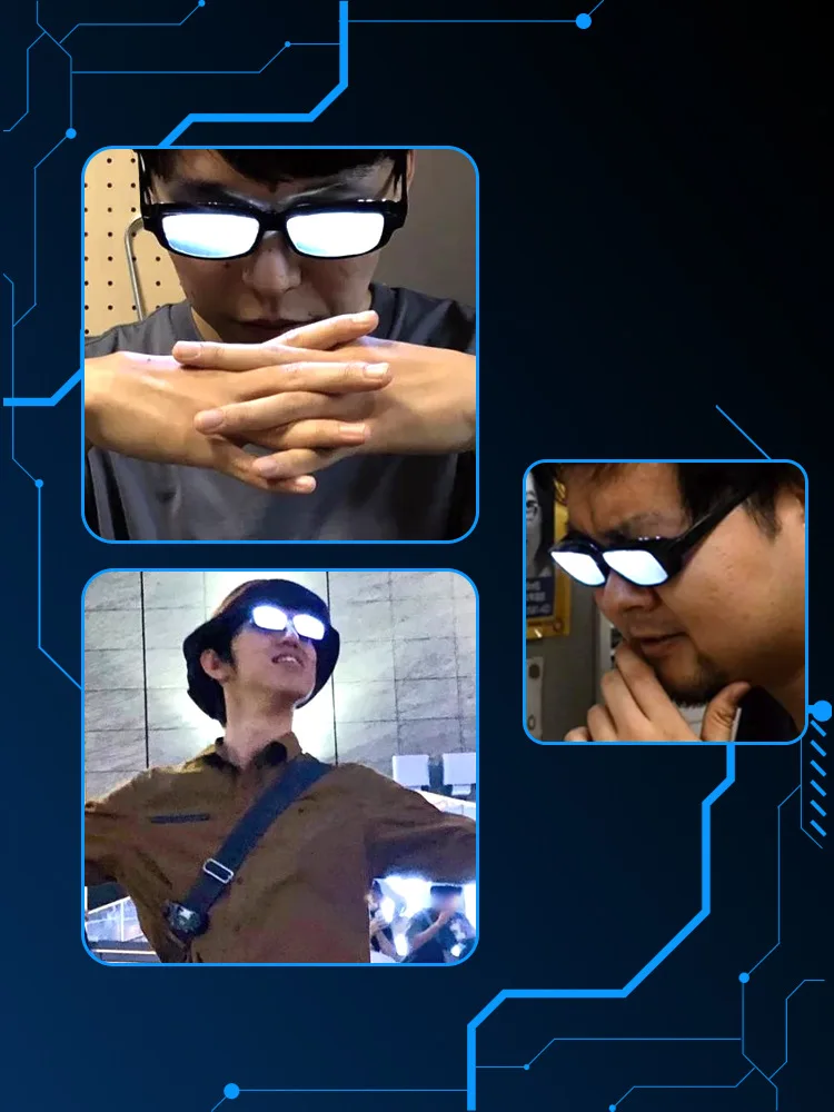 

funny cosplay anime Detective Conan Edogawa EVA Ikari Gendou LED glasses Comic Exhibition costume props