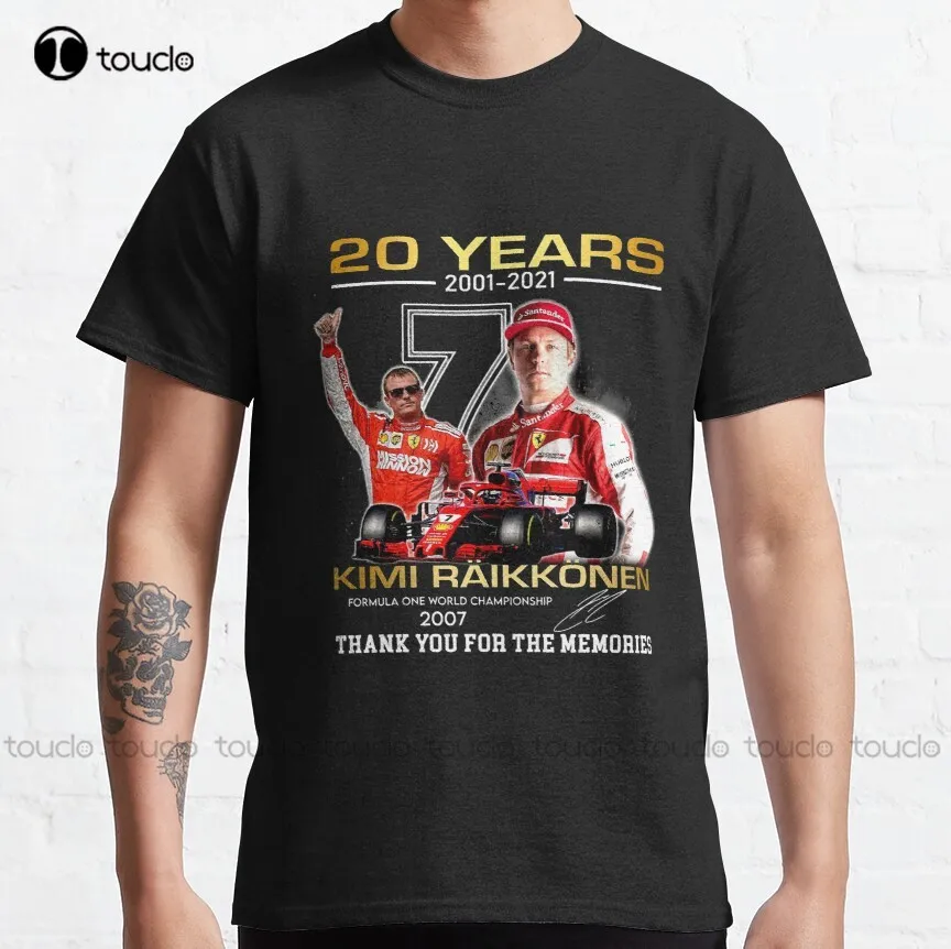 

Kimi-Raikkonen 20 Years 2001-2021 Classic T-Shirt Custom Aldult Teen Unisex Digital Printing Tee Shirt Fashion Funny New Xs-5Xl