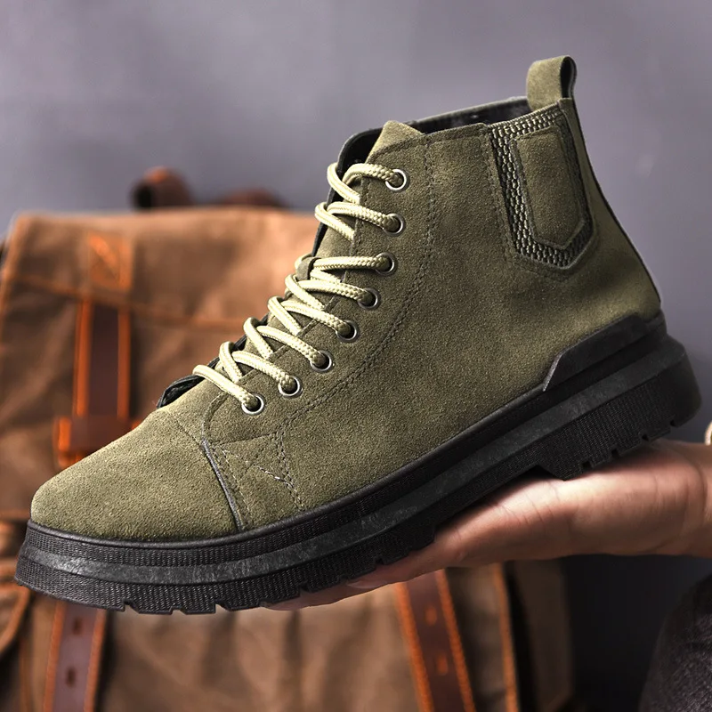 

New Martin Boots Men's 2021 Four Seasons Korean Fashion Vintage Work Boots Casual High-Top Men's Boots Desert Boots