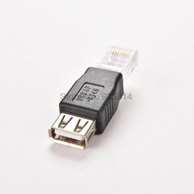 500 шт./лот USB тип A гнездо к RJ45 Мужской Кристалл головы Ethernet адаптер маршрутизатор