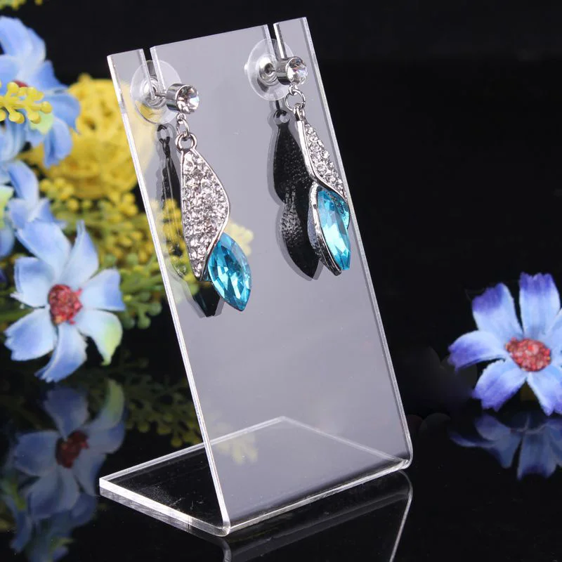 

10pcs Acrylic Jewelry Dislay Rack Earring Holder Pendant Showing Stand Earring & Pedant Display Easel Necklace L Showcase