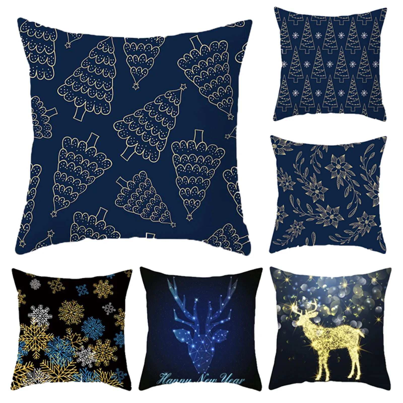 Оловянным Обложки Подушки зимний стиль рождественский Чехол на подушку подушка