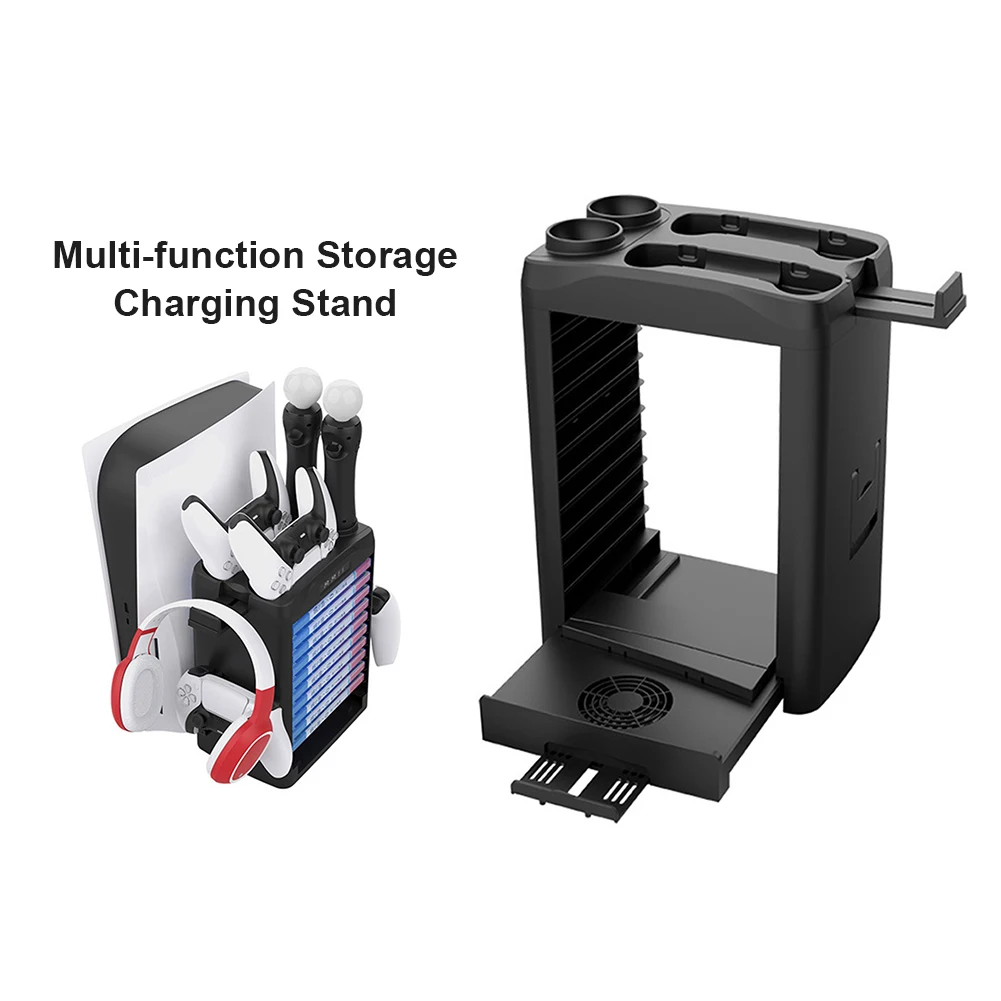

Vertical Cooling Stand Charging Station 11 Game Slots for PS5 DE UHD Controller Game Handle Mount Stand Clip Holder