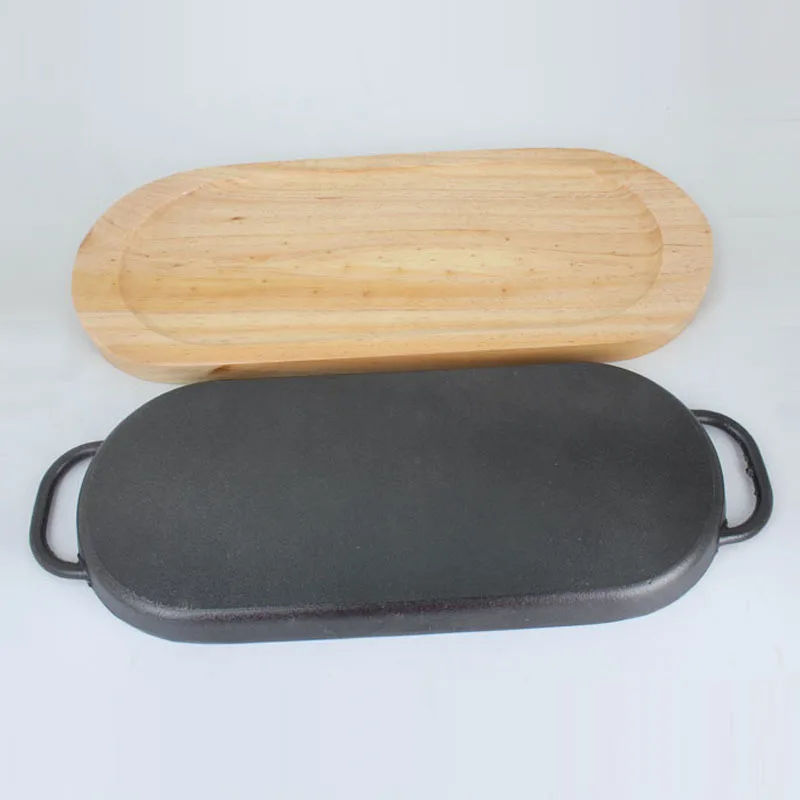 Японский прямоугольный домашний стейк чугунная жаропрочная тарелка говядина