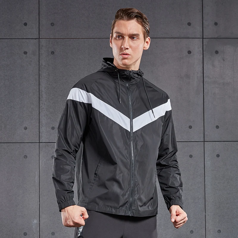 

Vansydical Mens Windbreakers Sports Hoodie Men Gym Running Jackets Workout Men Outdoor Fitness Tops Training Jogging Sportswear