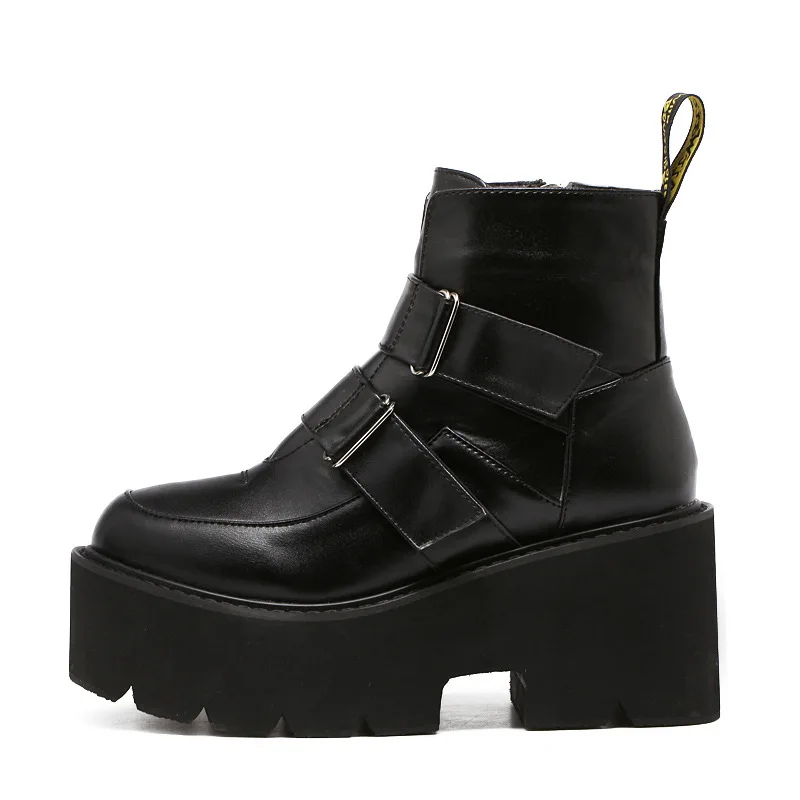 2019 autumn and winter new fashion wild belt buckle casual shoes street shooting thick sole trend punk women's | Обувь