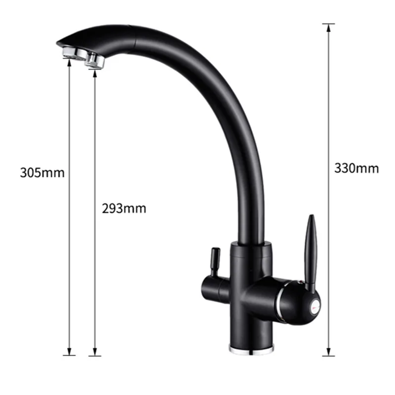 Фильтры LIUYUE кухонные краны из черной/хромированной латуни поворот на 360 градусов