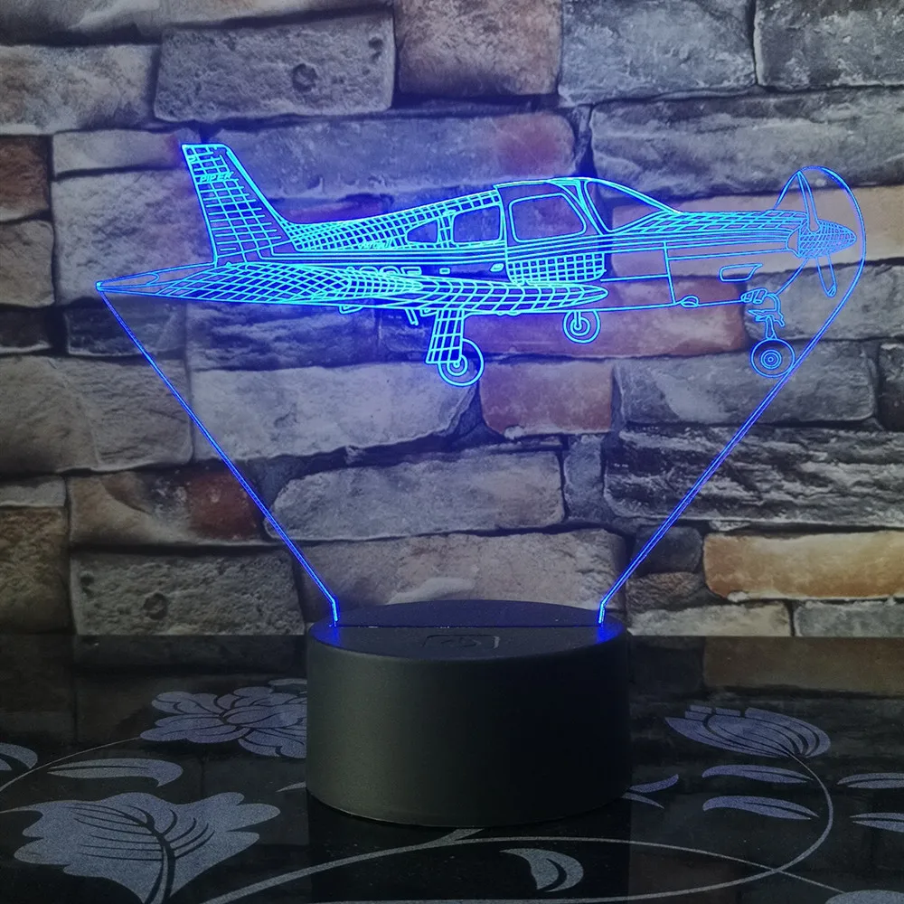 Пульт дистанционного управления самолет 3D светодиодный светильник 7 цветов изменить Aircarft истребители 3d лампа игрушки настольные детские USB лампы