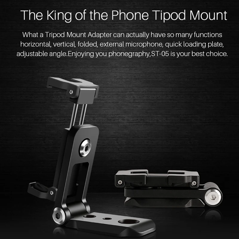 RISE-ST-05 складной мини-штатив для телефона адаптер вертикальный штатив с вращением