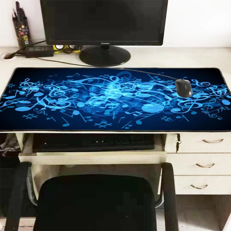 Игровой коврик для мыши XGZ с музыкальными нотами большой фиксируемыми краями ПК