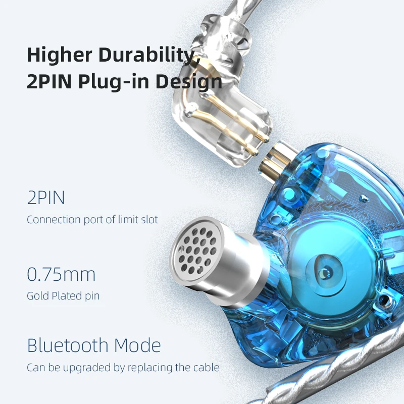 Гибридные наушники KZ ZAX 7BA + 1DD 16 шт. Hi Fi металлические вкладыши с монитором Dj