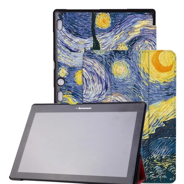 Мода для lenovo Tab 2 A10-70 A10 70 10,1 чехол для планшета прозрачный узор pu кожаный чехол+ защита экрана+ стилус - Цвет: LV Tab2 A10 KST XK