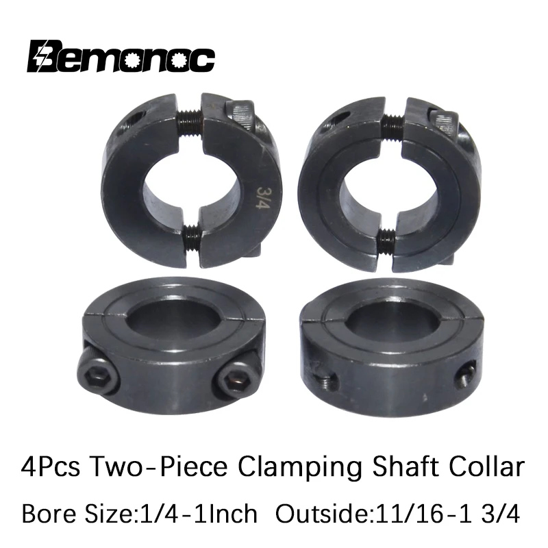 

Bemonoc 4 шт. двухкомпонентный зажимной вал воротник 1/4 3/8 1/2 3/4 1 дюйм отверстие черный оксид набор винтов стиль двойной сдвоенный вал воротник
